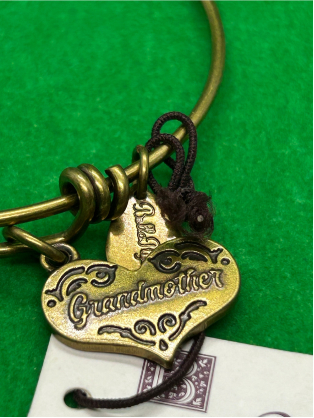 Women's Bella Ryann Grandmother Heart Charm Bangle Bracelet Gold One Size - Picture 3 of 3